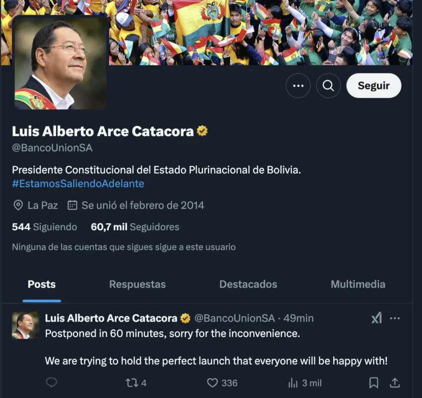 La cuenta del Banco Unión de Bolivia lleva más de 48 hackeada. 
